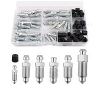 36PCS Brake Bleeder Screw Kit with Dust Cap,Multi-Size SAE & Metric Brake Bleeder Valve Kit Replacement H9403-6 H9410-6 H9406-6 H9402-6 H9407-6,Brakes Bleed Kits with Storage Box