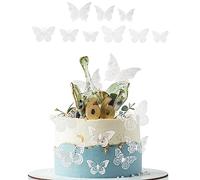 36PCS Butterfly Cake Decorations, Glitter 3D Butterfly Cupcake Cake Topper Kit for Girls Birthday Party Wedding Supplies Wall Sticker Decoration