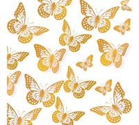 36Pcs Butterfly Cupcake Topper,3D Butterfly Cake Topper 4 Styles 3 Sizes,Rose Gold Butterfly Decorations for Wedding Anniversary Birthday Party Decorating