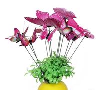 36Pcs Butterfly Stakes for Gardens and Pots, Spring Based Yard Decor with Moving Wings in the Breeze (pink)