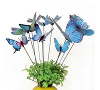 36Pcs Butterfly Stakes for Gardens and Pots, Spring Based Yard Decor with Moving Wings in the Breeze (blue)