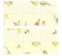 36PCS Cat Themed Lined Stationary Sets with Envelops,24 Premium Letter Writing Paper+12 Matching Envelopes for Pen Pals,Cat Lovers,Notes,Party Invitations(6 Unique Kitty Designs,Fresh Look Style)