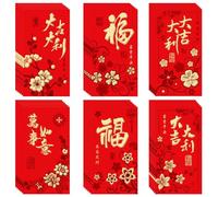 36Pcs Chinese New Year Red Envelopes - Large Red Packet - 2026 Year of the Horse - Hong Bao - Gold Foil Fu Plum Blossom Pattern - Spring Chinese Lucky Money Pockets fo Wedding & Lunar Year, Birthdays