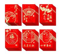 36pcs Chinese Red Envelopes, 3.14 x 4.53 Inch Red Packet Hong Bao 6 Classic Patterns Spring Festival Greetings Lucky Money Red Pocket for Chinese New Year