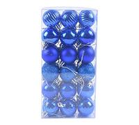 36Pcs Christmas Ornaments Balls 4 CM Baubles Christmas Tree Decorations Glitter Balls Decorations Hanging Ornaments Party Decoration for Xmas Tree Holiday Wedding(1.57 Inch Blue)