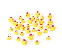 36pcs Christmas Resin Ducks, 18pcs Large Mini Resin Duck & 18pcs Small Tiny Resin Figurines Miniature Figures with Christmas Hat Decoration Supplies Ornaments for Party Birthday Christmas