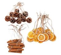 36pcs Christmas Tree Decorations,Natural Pine Cones Rustic Ornaments Bulk Dried Orname Cinnamon Slices Sticks,Hanging