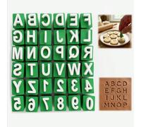36PCS Clay Letter Stamp Set, Deep 3D Engraved Uppercase Letters Alphabet Stamps, for Pottery, Cookie, and Custom Cake Decorating, Alphabet Number Stamp Tool