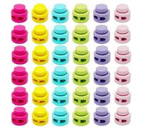36PCS Colorful Cord Locks Heavy Duty Double Hole for Drawstring, Spring Toggle Stoppers, 36pcs light color, S