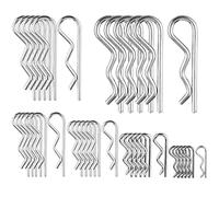 36Pcs Cotter Pins Assortment Kit, R Clips, Split Pin, Hitch Cotter Pins for Farm Trucks, Cars, Tractors Lawn and Garden Equipment, Carbon Steel with Zinc Plated