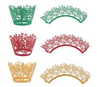36pcs Creative Hollow Christmas Cupcake Wrappers Paper Set