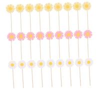 36Pcs Daisy Cake Topper Flowers Double Layer Cupcake Decorations for Birthday Shower Spring Party Vibrant Colors Easy to Use for Festive Celebrations