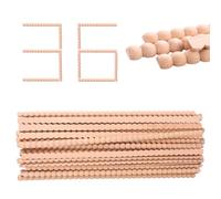36Pcs Decorative Beaded Wood Trim Half Round Beaded Molding Cover Gap Half Bead Decorative Edge Trim Half Wooden Beads Trim Molding for DIY Home Wall Cabinet Furniture Shelf Window Door Decor