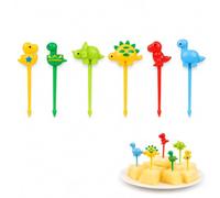 36Pcs Dinosaur Food Picks Reusable Plastic Bento Picks for Snacks Desserts