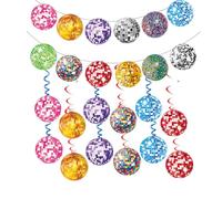 36PCS Disco Ball Decorations, Disco Party Decorations, 70s Disco Ball Hanging Swirls with Colorful Disco Ball Party Banner, Disco Themed Party Supplies for Retro Disco Fever Party Birthday Party