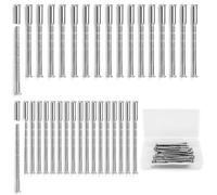36pcs Door Handle Fixing Screws and Sleeves M3,M4 Nickel Universal Plated Connecting Bolts Sleeves, Adjustable Bolt Length, for Fixing Door Handles Keyholes Hollow Cabinets Drawers Escutcheons (60mm)