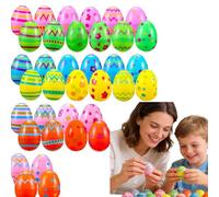 36PCS Easter eggs, surprise eggs, 6 colors Easter Fillable Plastic Bright-Coloured Hollow Eggs for Easter Egg Hunt, Reusable Containers for Kids Treats, Toys & Easter Fun (36PCS)
