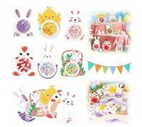 36Pcs Easter Treat Boxes, DIY Easter Candy Cards with Bunny Shape for School Exchange, Happy Easter Gift Boxes, Bunny Ear Gift Boxes for Egg Hunts,Party Favours,Candy & Cookie Gifts