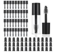 36Pcs Empty Mascara Tube and Wand, 3ml Refillable Empty Mascara Bottles for Castor Oil Mini Eyelash Container Bottle Travel Size Lash Serum Bottle with Leak-Proof Rubber Plugs