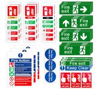 36Pcs Fire Exit Sign Self Adhesive Kit (Right, Left, Up, Down Arrow)