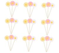 36Pcs Flower Cupcake Toppers Double Layer Daisy Cake Decorations for Birthday and Shower Vibrant Floral Picks for Effortless Party Setup