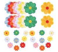 36Pcs Flower Iron on Patches for Clothes, Polyester 4x4x0.1cm | Shiny Embroidered Finish, Easy Sew or Iron Attachment, for Backpacks and Tote Bags, Worn Area Repair