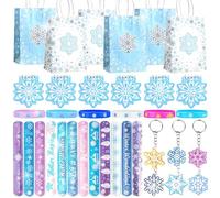 36PCS Frozen Party Favors Birthday Supplies Keychains Goodie Bag Fillers for Girls Kids Frozen Filler Goodie Bag Stuffers Snowflake Winter Wonderland Party Supplies