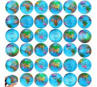 36Pcs Globe Stress Balls Mini Earth Stress Ball Globe World Map Foam Ball for Kids Adults Games Education Stress Relief Home Office Start of School Earth Day Educational Activities Supply