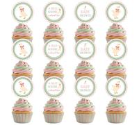 36Pcs Green and Pink Plaid Bow Goose Baby Shower Cupcake Toppers - A Silly Goose is on the Way Farm Animal Theme Decor for Baby Shower Party Supplies