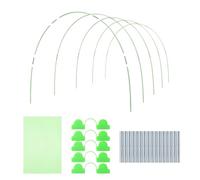 36PCS Greenhouse Hoops for Raised beds, Garden Plant Grow Tunnel Frame Detachable Fiberglass Greenhouse Tunnel Plant Protection Cover Garden Bed Hoops with Connect Tubes, Clamps for Outdoor Plant