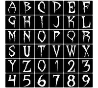 36pcs Halloween Letter Stencils Reusable Halloween Number Stencil DIY Alphabet Stencil for Painting on Wood Canvas Reusable Template Nativity Scene Paint Stencils for Crafts Fabric Home Décor