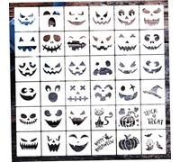 36Pcs Halloween Stencils 5x5 Inch Reusable Different Styles PET Stencils Halloween Decorations for Painting, Pumpkin Carving, DIY Craft for Painting