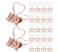 36pcs Heart Shaped Medium Metal Binder Clips for A4 Sheets