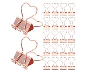 36pcs Heart Shaped Medium Metal Binder Clips for A4 Sheets