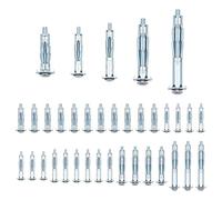 36Pcs Heavy Duty Hollow Wall Fixings Anchor, M4 x 46mm/38mm and M5 x 65mm/52mm/37mm Plasterboard Fixings Screws for Plasterboard, Drywall, Brick, Wood, Thin Metal, Concrete, Masonry