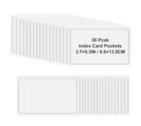 36Pcs Holder, 9.5×13.5 CM Clear Self Adhesive Display Pockets with Top Open, Plastic Card Label Holder for Storage Bins and Library Cards, Adhesive Index Card Holder for Home Office School