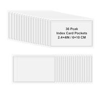 36Pcs Index Card Holder, 6×10 CM Clear Self Adhesive Display Pockets with Top Open, Plastic Card Label Holder for Storage Bins and Library Cards, Adhesive Index Card Holder for Home Office School