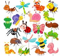 36Pcs Insects Cupcake Toppers Bee Insects Bugs Snails Butterflies Cupcake Picks for Summer Spring Insects Party Decorations Insects Theme Birthday Party Baby Shower Supplies
