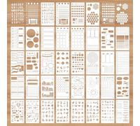 36Pcs Journal Stencils Set for Bullet Journals,10.2 x 17.8 CM Reusable Plastic Planner Stencil, Journal Accessories Bullet Diary Journal Stencils for Scrapbook Notebook Card Making Wood Wall Art Decor