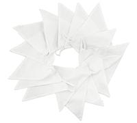 36PCS Large White Fabric Bunting, Two Layer 10M Triangle Banner Garlands, 17X19CM Double Side Cotton Pennants for Wedding Birthday Parties Ceremonies Bedrooms