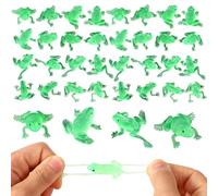 36pcs Little Rubber Frog Toys, Realistic Mini Frog Decoration Model Resin Animals Figures Miniature Frogs Tiny Frogs Figurines for Pool Small Micro Bath Toy for Kids Home Decors Party Favors (Green)