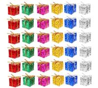 36PCS Mini Christmas Tree Ornaments 1" Hanging Mini Gifting Box Christmas Tree Decorations for Holiday Party Assorted Color, Centerpieces
