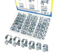 36Pcs Mini Fuel Line Clamps Assortment Kit, 1/4" 5/16" 3/8" Fuel Injection Gas Line Hose Clamps, Adjustable Zinc Plated Pipe Hose Clip Tube Clamps Sleeving for Automotive Diesel Petrol Pipe
