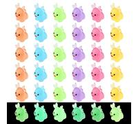 36pcs Mini Luminous Elk, 6 Colors Cute Tiny Elk Resin Luminou Table Decor Miniature Glow In The Dark Figurines Decorations Small Perfect Decoration Supplies Suitable Christmas
