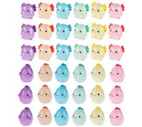 36pcs Mini Resin Axolotl & Miniature Dinosaur Figurines, Glow in the Dark Tiny Animal Figures to Hide Small Luminous Charm Ornament for DIY Craft Home Dollhouse Garden Decor (6 Colors, 2 Styles)