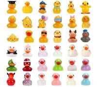 36pcs Mini Resin Ducks, Colorful Novelty Shape Tiny Ducks Figures, Small Plastic Animal Miniature for Potted Plants Garden Landscape