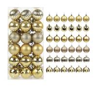 36Pcs Mini Size Baubles, 40mm Christmas Ball Ornaments(Golden)