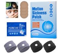 36Pcs Motion Sickness Patches with 2 Pairs Travel Sickness Bands，Anti Sickness Wristbands Patches for Sea and Car Travel Sickness Nausea Relief