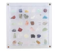 36pcs Natural Crystal Specimen Kit - 7-9mm Small Crystal Gravel with Acrylic Display Box, Healing Crystal Geological Ore Specimens, for DIY Crafts, Home décor, Collect (36 Colors)