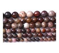 36pcs Natural Wood Petrified Jade Agate Gemstone Beads 10mm Round Loose Spacer Beads for Jewelry Making Bracelet Necklace DIY 1 Strand 38cm